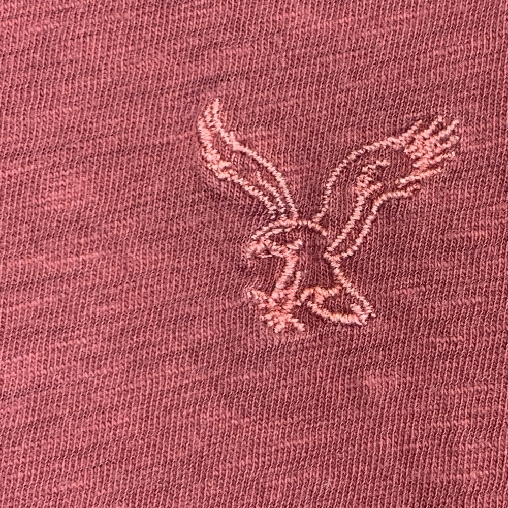 American Eagle XS Basic V-neck Tee T-shirt Mauve Short Sleeve Soft 100% Cotton - Picture 3 of 6